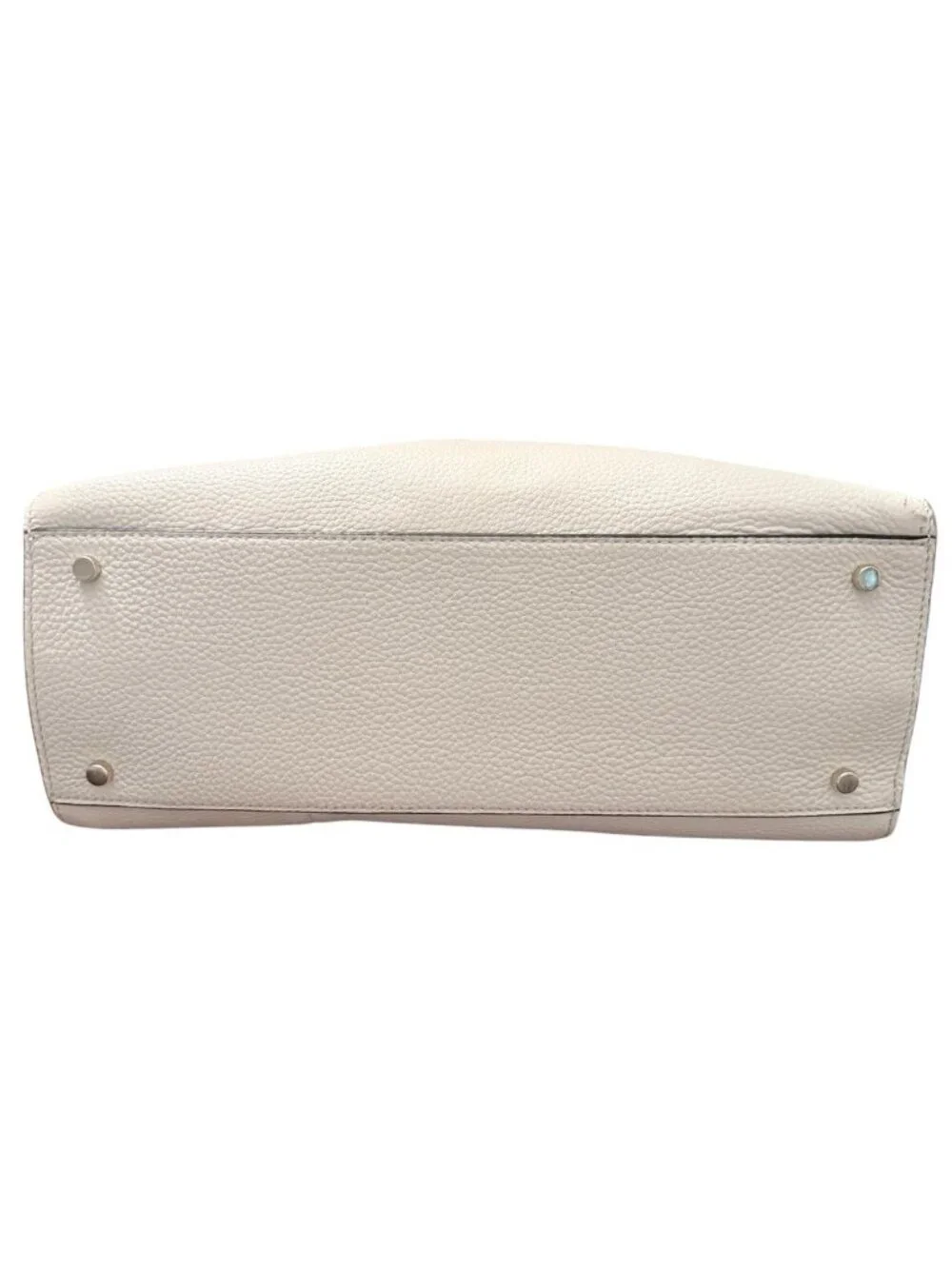 Kate Spade Cherry Street Pebbled Leather Purse Tote Cream w/Black Trim EUC